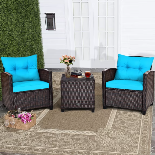 Costway 3PCS Patio Rattan Furniture Set