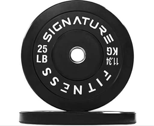 Fitvids 2" Olympic Bumper Plate Weight Plates with Steel Hub 25LB Pair