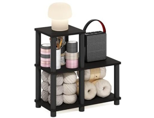 Furinno Turn-N-Tube Accent Decorative Shelf 19.5"H x 18.9"W (Espresso/Black)