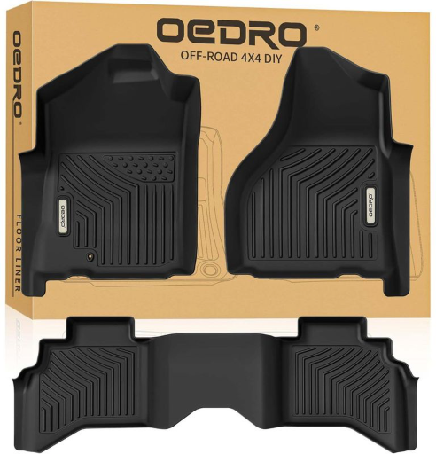 OEDRO All-Weather TPE Floor Mats for 2002-2008 Dodge Ram 1500 Quad Cab Deal