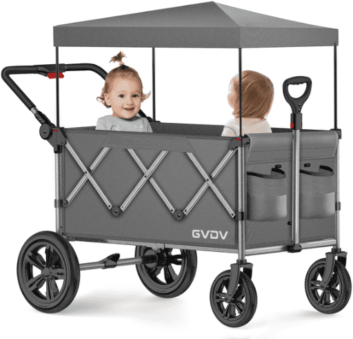 GVDV 3-in-1 Collapsible Double Stroller Wagon for Toddlers Deal