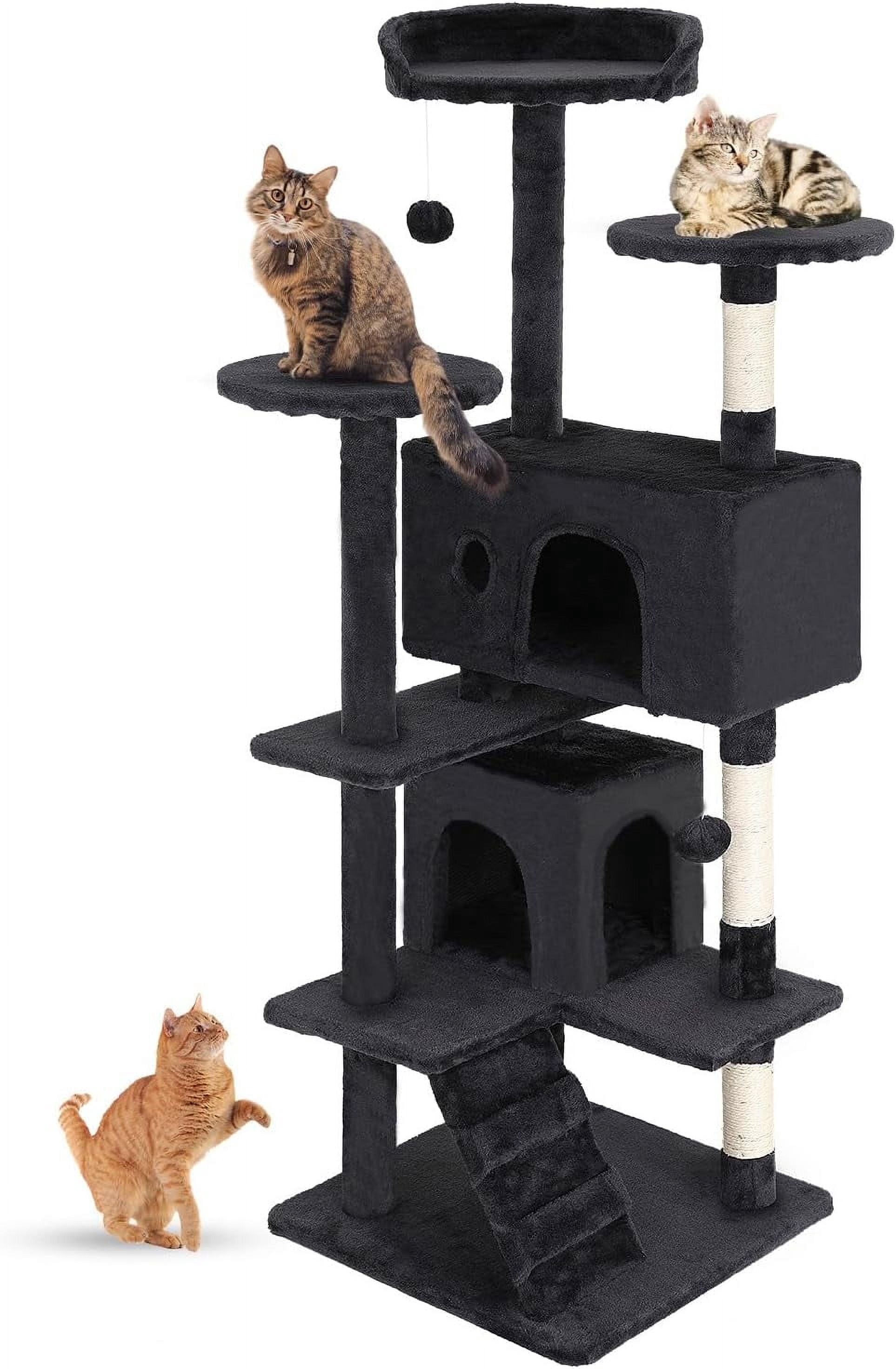 BestPet 54 inch Dark Gray Cat Tree Tower with Scratch Posts Condo and Toys Deal