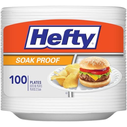 Hefty Everyday Soak Proof Foam Plates 100-Count 8.9"