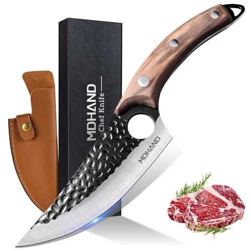 MDHAND Carbon Steel Chef Knife w/ Ergonomic Wood Handle (6.2")