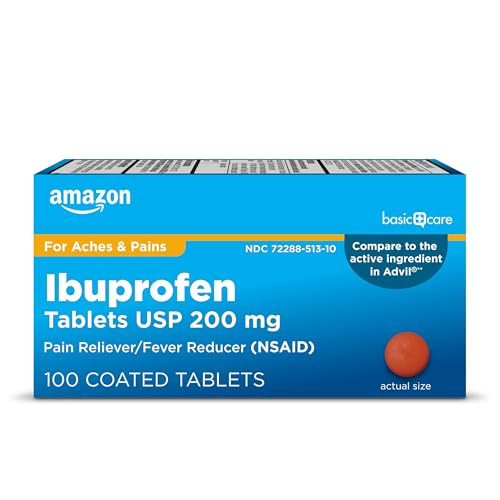 Amazon Basic Care Ibuprofen Tablets 200 mg, 100 Count