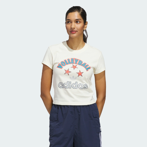 Adidas Women's Archive Graphic Slim Volleyball Tee