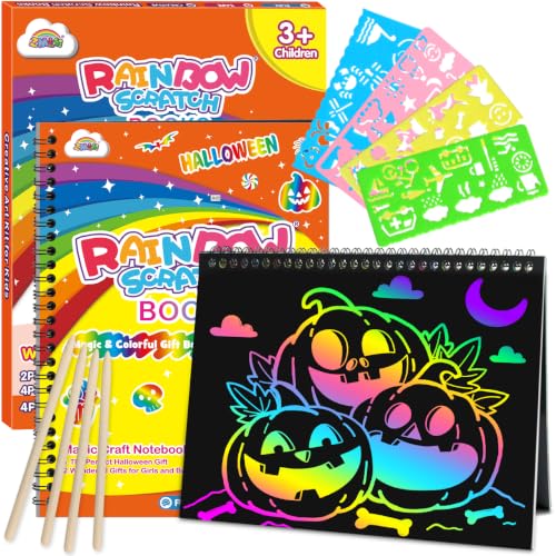 ZMLM Rainbow Scratch Paper Art Notebooks 2-Pack