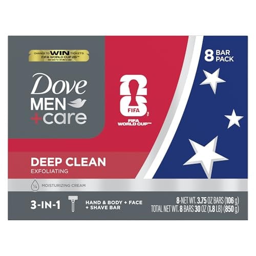 Dove Men+Care Men's Bar Soap Deep Clean 8 Bars 3.75 oz Deal