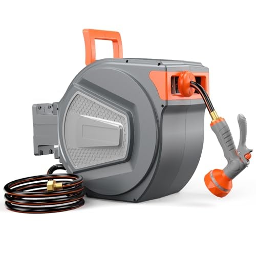 NEWBULIG 1/2" x 100' Retractable Wall-Mount Garden Hose Reel Deal