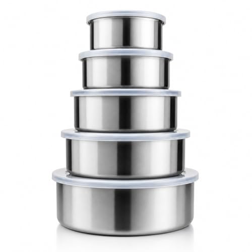HANDIT 5-Piece Stainless Steel Food Storage Containers w/ Lids (8-Oz to 32-Oz) Deal