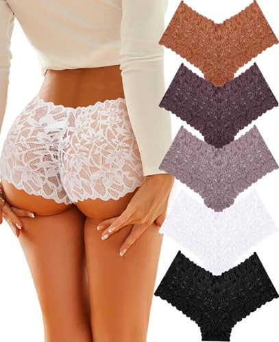 ALL-SHE Women's Lace Underwear 5-Pack