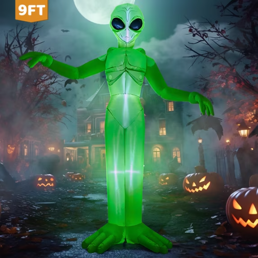 Joyfy 9 ft Halloween Inflatable Giant Alien Decoration with Built-in LEDs Deal