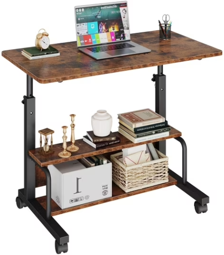 CONCETTA 31.5" x 16.8'' Adjustable Rolling Computer Desk
