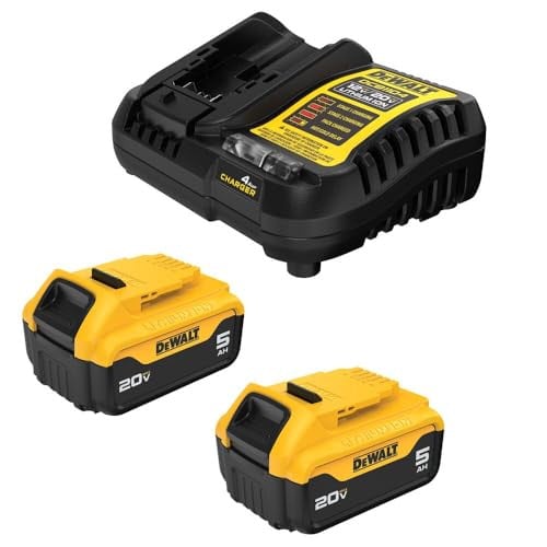 DEWALT 20V MAX Lithium-Ion Battery 2-Pack and Charger, 5.0 Ah Deal