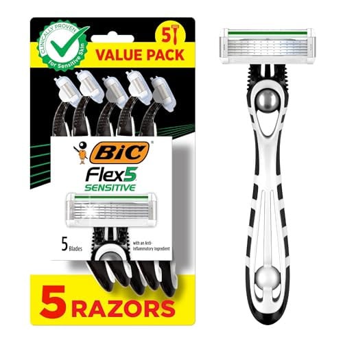 BIC Flex 5 Sensitive Men's Disposable 5-Blade Razors 5-Pack