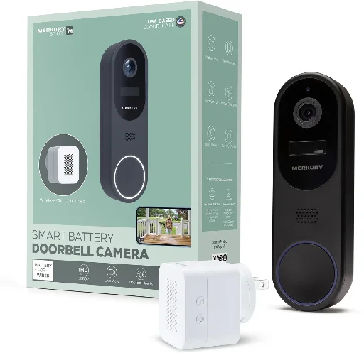 Merkury Smart Wire-Free Battery Doorbell Camera & Chime (MI-CW074-125W) Deal