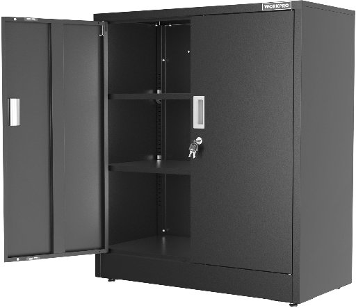 WORKPRO 37" Black Metal Storage Cabinet