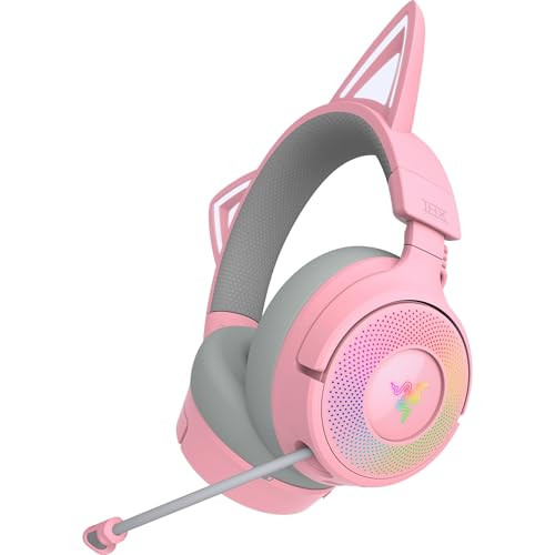Razer Kraken Kitty V3 Pro Wireless RGB Gaming Headset: Chroma RGB Kitty Ears