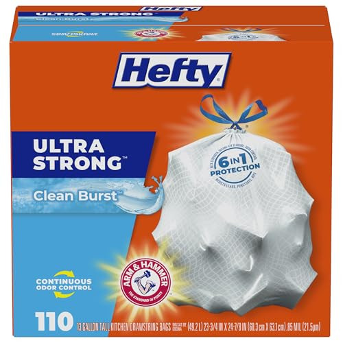 Hefty Ultra Strong 13 Gallon Trash Bags, 110 Bags