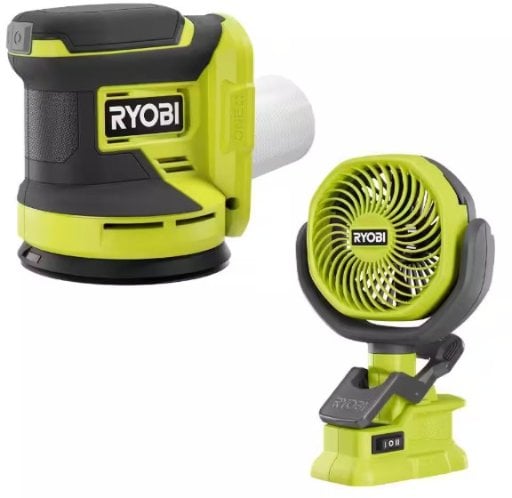 Ryobi ONE+ 18V Cordless 5 in. Random Orbit Sander with 4 in. Clamp Fan Deal