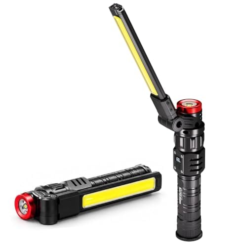 1000 LM Rechargeable Work Light 2x180° Adjustable Slim Magnetic Flashlight