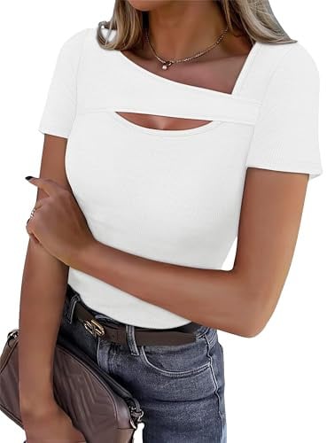 XIEERDUO Short Sleeve One Piece Cutout Tops