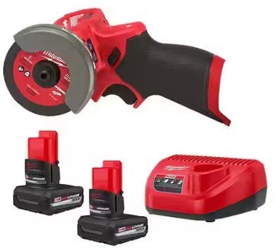 Milwaukee M12 FUEL 12V Lithium-Ion Brushless Cordless 3 in. Cut Off Saw w/M12 XC 5.0 Ah Battery (2-Pack) Starter Kit and Charger Deal