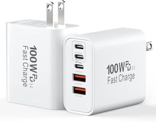 100W USB-C Super Fast Charger Block 5-Port 2-Pack Deal