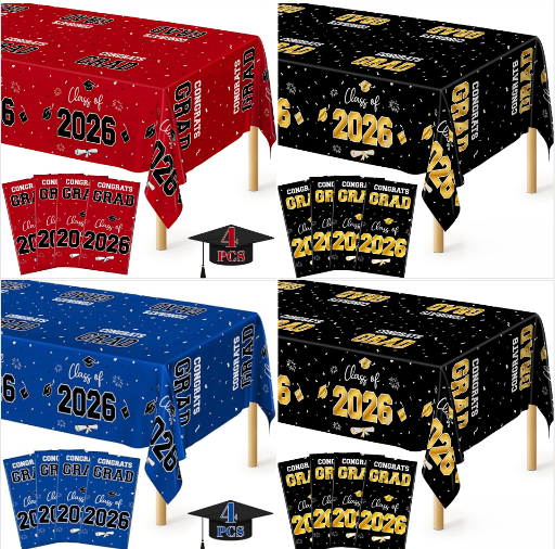 Graduation Tablecloth 4pcs