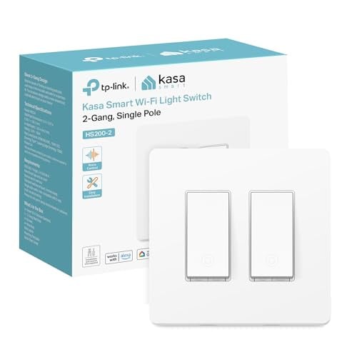 Kasa Smart Switch 2-Gang HS200-2 Single Pole Neutral Wire Required 2.4GHz Wi-Fi Light Switch Compatible with Alexa and Google Home White Deal