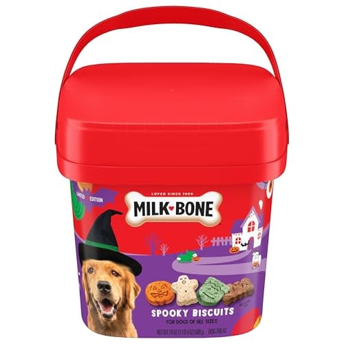 Milk-Bone Spooky Biscuits Halloween Dog Treats 24 Oz. Pail Deal