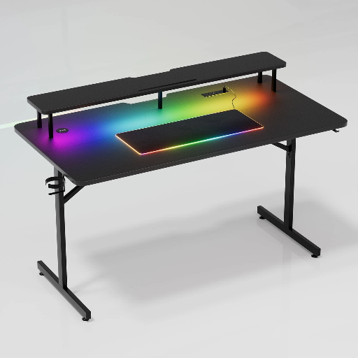 GTRACING 43" Lumina Elite LED Gaming Desk with Integrated RGB Lighting, Black Deal