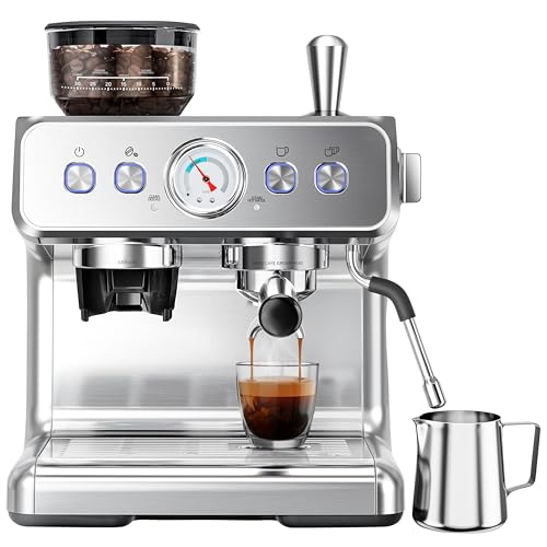 20 Bar Automatic Espresso Maker with Grinder and Steamer Deal