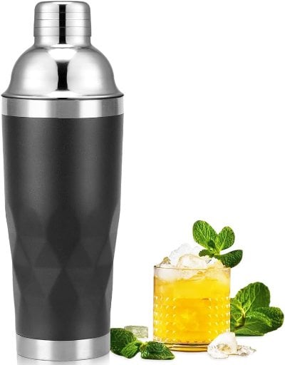 Insulated 20oz Black Cocktail Shaker
