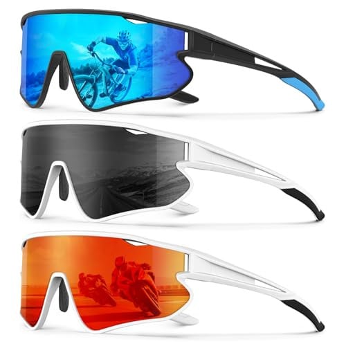 KALIYADI Men's Sport Sunglasses 3-Count Deal