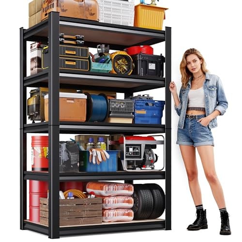 71"H x 32"W x 14"D 5-Tier Heavy Duty Metal Garage Shelving Unit Deal