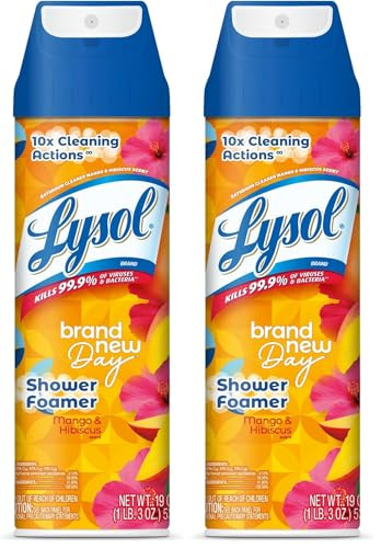 Lysol Foamer Aerosol Bathroom Cleaner 2-Pack (Mango & Hibiscus)