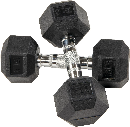 BalanceFrom Pair of 15lbs Rubber Hex Dumbbells Deal