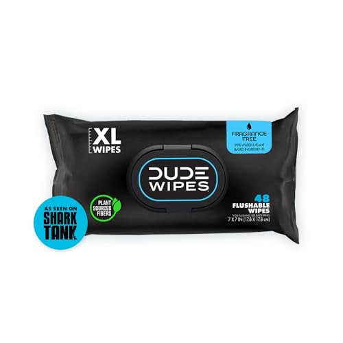DUDE Wipes Flushable Wet Wipes 48 Count Dispenser