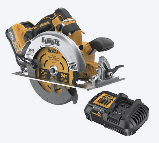 DEWALT XR 20V 7-1/4-in Brushless Cordless Circular Saw Kit with TWO 8.0 Powerpack Batteries