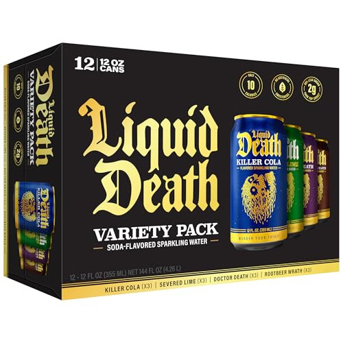 Liquid Death Soda-Flavored Sparkling Water Variety Pack, 12-Pack
