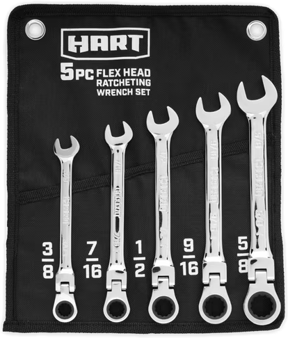 HART 5 Piece Flex Head Ratcheting Wrench Set SAE Deal
