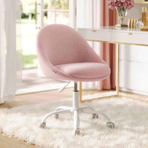 VASAGLE Vanity Chair with Lumbar Support, Jelly Pink Deal