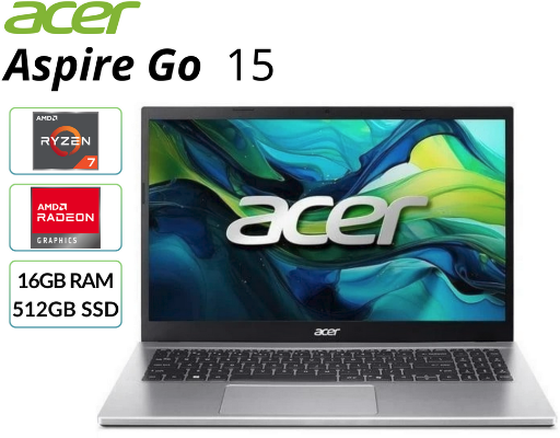 Acer Aspire Go 15.6" Laptop AMD Ryzen 7 5825U 16GB RAM 512GB SSD Refurbished