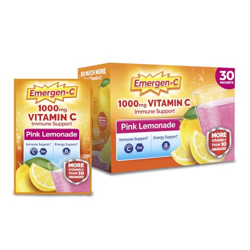 Emergen-C Vitamin C 1000mg Immune Support Powder Pink Lemonade 30-Packs Deal