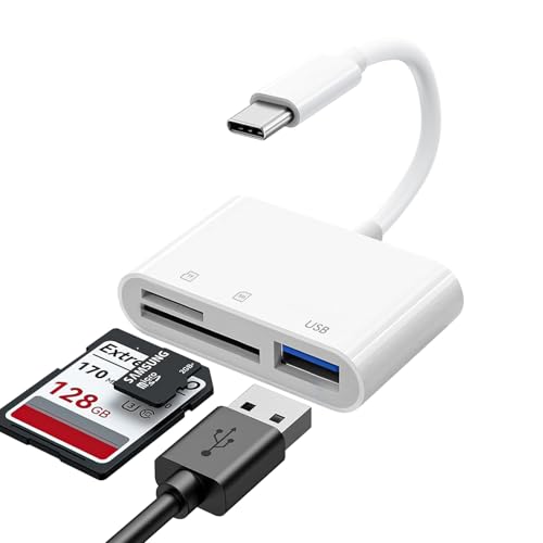 GOLDYIPE 3-in-1 USB-C Card Reader (SD & microSD & USB 3.0, Supports up to 2TB)