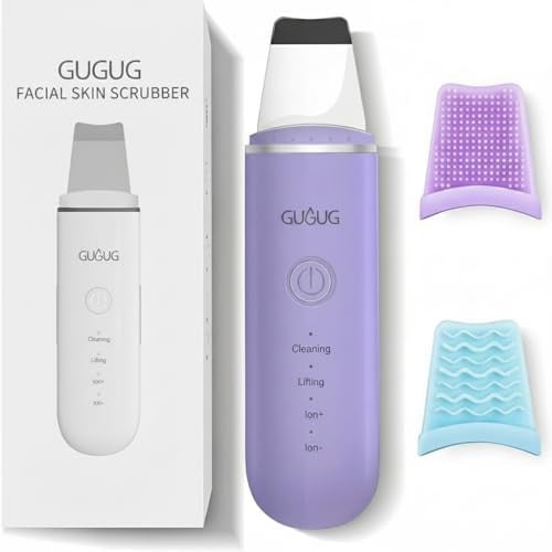 GUGUG 4-Mode Skin Scrubber Face Spatula Blackhead Remover Pore Cleaner (Purple) Deal