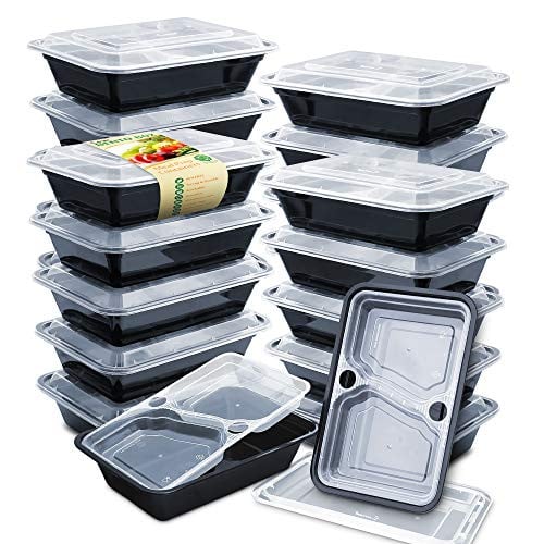 Enther 3-Compartment Meal Prep Containers 20-Pack 36-Ounce Deal