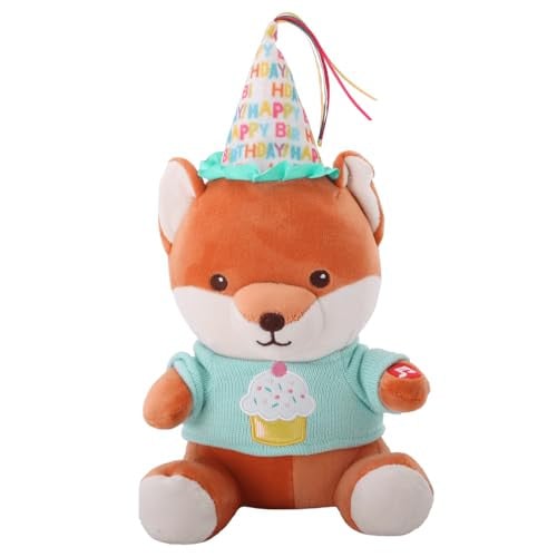 Linzy 9" Light-Up Musical Fox Stuffed Animal w/ Party Hat Deal