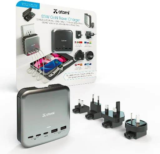 Atomi 85W PD GaN USB-C + USB-A International Travel Charger Deal